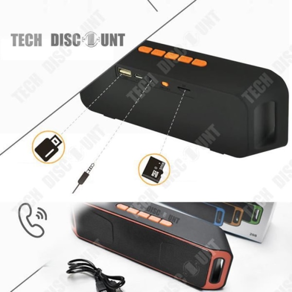 TD® Langaton Bluetooth-kaiutin, vedenkestävä, kantava, ulkokäyttöön, voimakas musiikkitoisto, pitkä akunkesto.