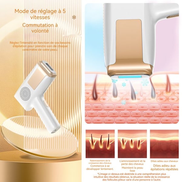 Epilator - INN - 5 hastigheder - 2 tilstande - Fotonhårfjerning - 240V