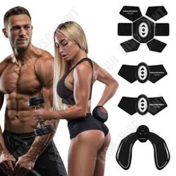 TD® Abdominal + glutes toning bälte - Elektrostimulering med mage, biceps, rumpa toning set