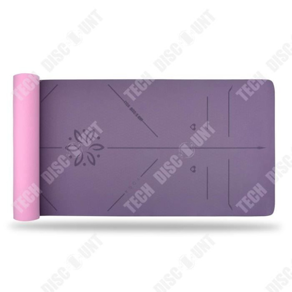TD® TPE-kumimatto, liukumaton, 6mm, kehon asemointiviiva, harjoitustyyny, kuntoilumatto, tasapohjainen joogamatto