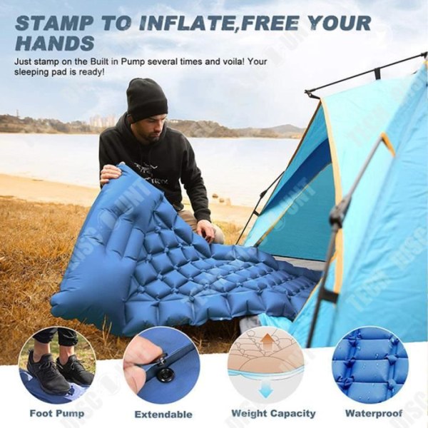 TD® uppblåsbar madrass utomhustillbehör enkel bärbar picknick camping strand TPU sömnad fot tyg komposit uppblåst säng
