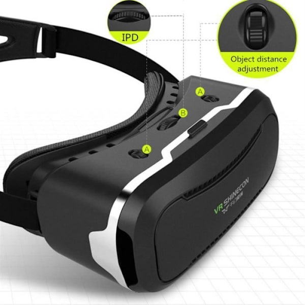 TD® virtual reality-glasögon Lämplig för skärmar från 4,7 till 6,0 tum Levereras med ett headset med fjärrkontroll