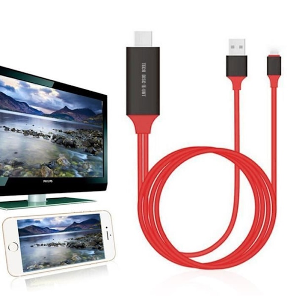 HDMI-kabel - TD® - iPhone till HDMI - 2 meter - Smidig överföring - Flera kompatibiliteter