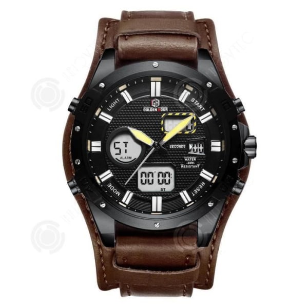 INN® Sportklocka Herrklocka Elektronisk klocka Multifunktion Led Quartz Watch Brunt band Multifunktion 30m Standardtillstånd