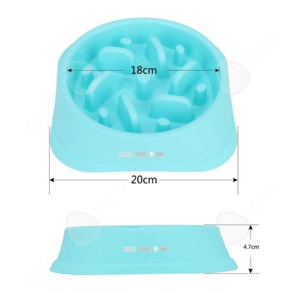 Gamelle anti glouton hund kat TD® 18.3*4.6cm til små kæledyr, mellemstore og store langsomfoder skål til hunde
