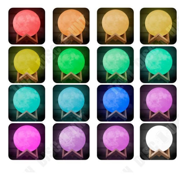 TD® Lampe 15CM 16 farver RGB med Fjernbetjening USB