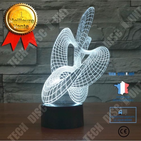 TD® Kunstnerisk Resume Af 3D Nattelygten - 3D Optisk Illusionslampe Med Dæmpningslampe