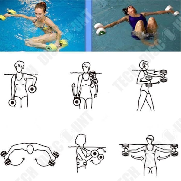 TD® 1 par håndvægte til AquaFitness / EVA skum håndvægte tilSwimming Pool modstand træning / Pink og Sort / Sport