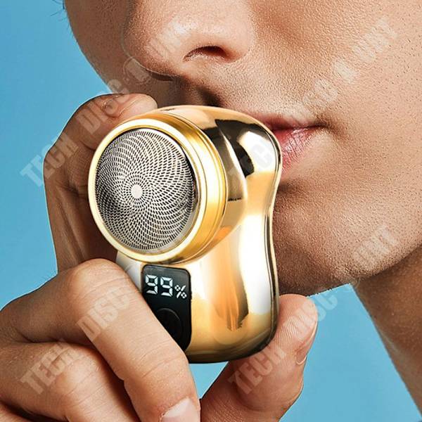 TD® Mini Vattentät Rakapparat Kompakt Bärbar Laddningsbar El Rakapparat Bil Digital Display Razor Guld