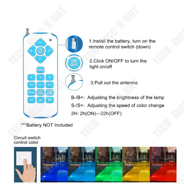 Pool projector - TECH DISCOUNT - PAR56 - LED RGB - Waterproof IP68 - Remote control included RGB