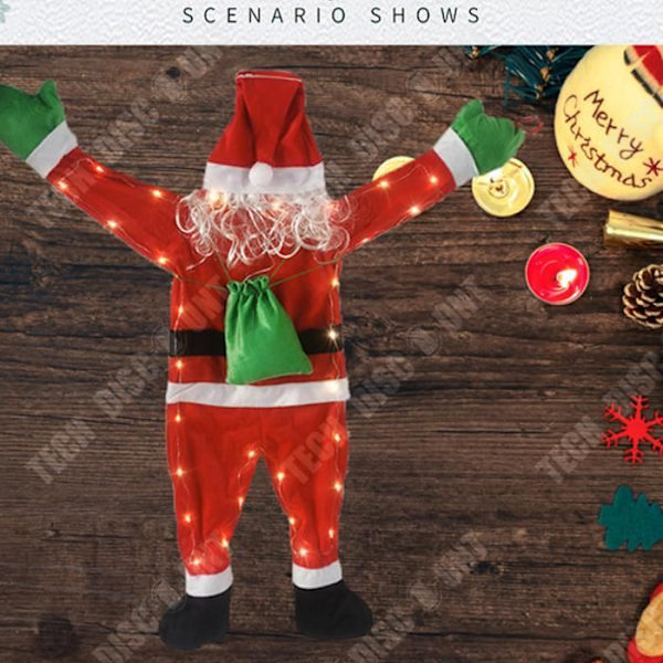 TD® Velvet Santa Claus klätterväggsdekoration, självlysande hängande kläder, julklapp, julgrinchhänge
