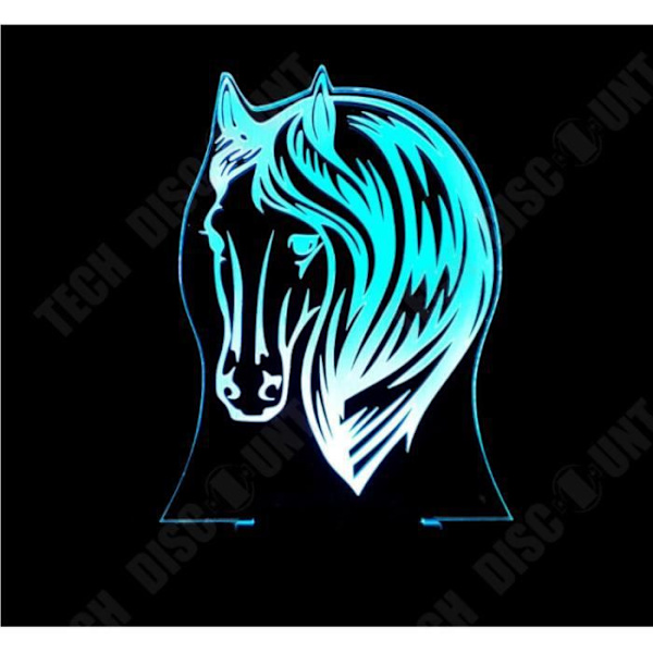TD® USB Gaver 7 Farver Skiftende Hest LED Nattelys 3D LED Kontorbordlampe som Hjemmedekoration