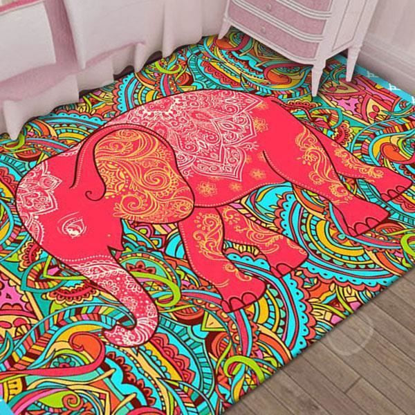 CONFO Barnrumsmatta vardagsrum pojkar och flickor sovrum sängbord maskintvättbar krypmatta babyelefant 50 * 80cm