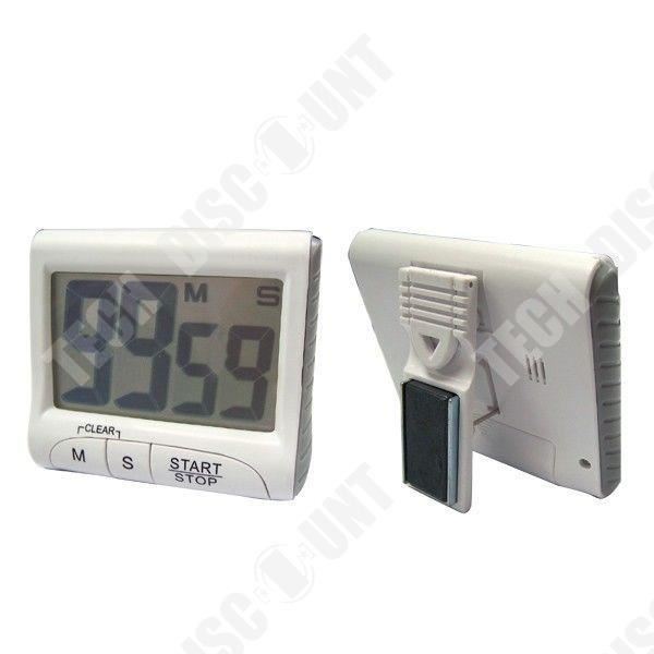 TD® multifunktionell vit digital timer/kökstimer stor display, elektronisk nedräkningspåminnelse (99 min 59 sek)