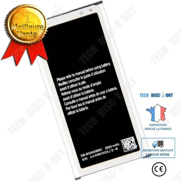 TD® Mobiltelefon S5/SM-G900F/SCL23 EB-BG900BBC ekstern batteri 2800mAh