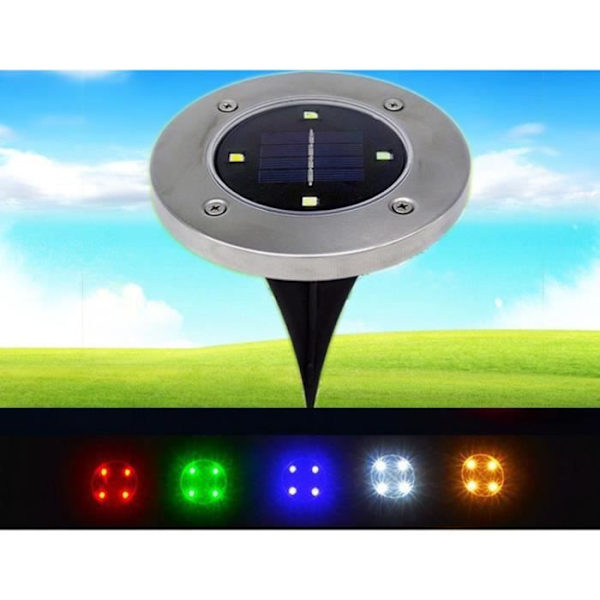 1kpl-4LED aurinkokäyttöinen upotettava merkintä-Jaune