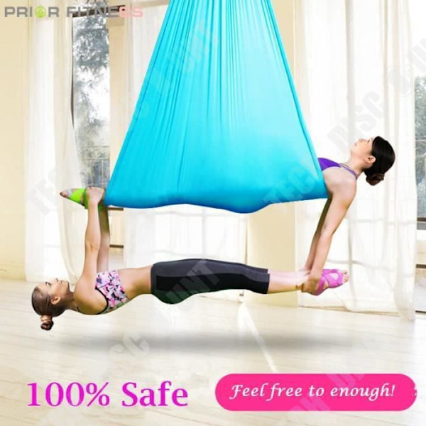 TD® Fitness - Kuntoilu, Korkea laatu 5M x 2.8M Jooga keinuminen Anti-gravitaatio Jooga riippumatto kangas - Tyyppi Tumma violetti