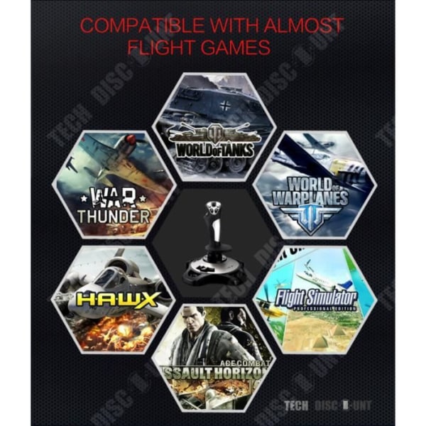 TD® joystick spil controller flysimulator flysimulator professionel luftkamp cockpit pilot amatør usb realistisk præcis