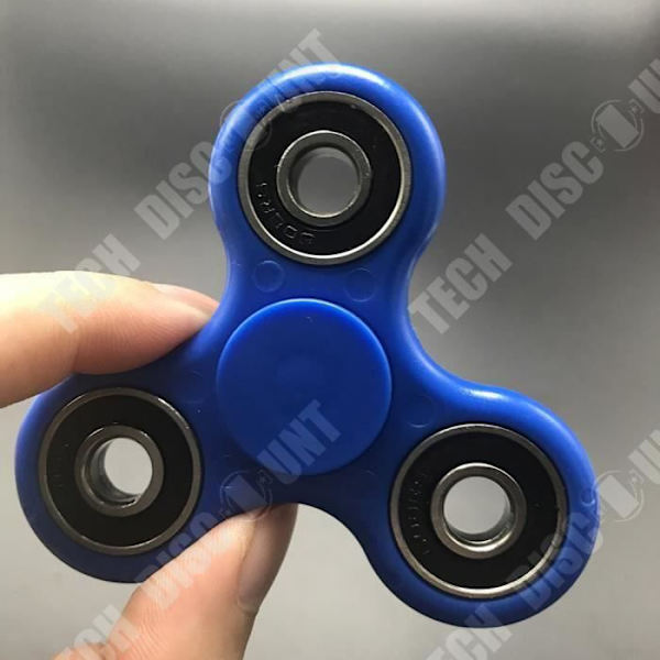 TD® Fidget Spinner Toy - Hand Spinner- Tri-Spinner med keramiska pärlor- Anti-stress och ångestleksak. Blå