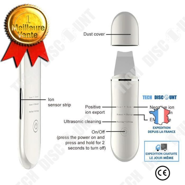 TD® Ultrasonic Face Cleaner SScrubber Acne Rengöring Ansiktsborttagning Ultrasonic Vibration Peeling Massagemaskin