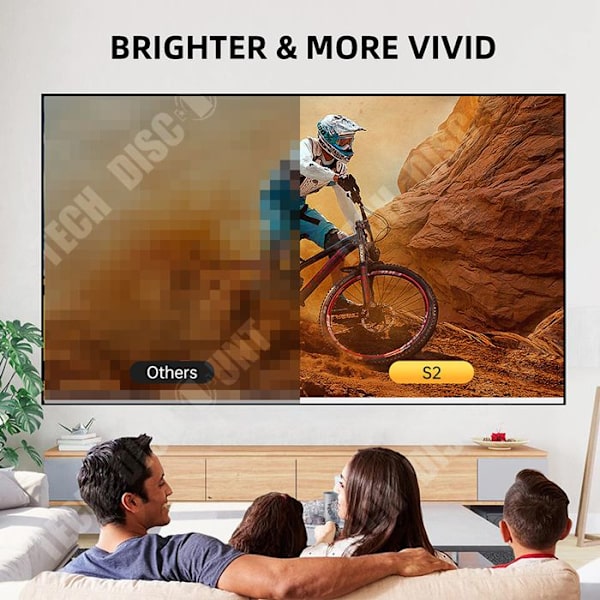 TD® Microprojektor mini bærbar udendørs høj opløsning 1080P mobiltelefon samme skærm projektor