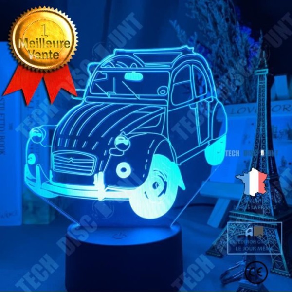 TD® Natte 3D LED Billampe Bil Modellering Nattelys 7 Farver Skiftende Vision Bordlampe Moderne Hjem Dekor