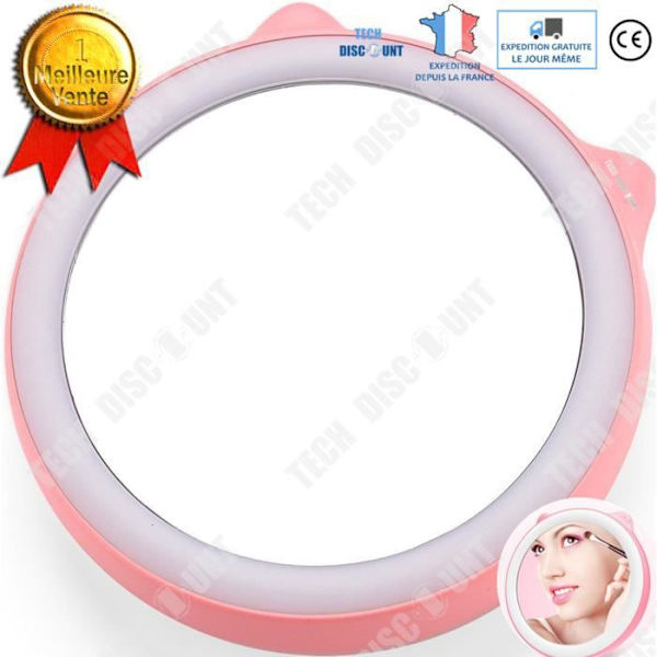 TD® upplyst ficksminkspegel led professionell billig resa kvinna mormor rund usb powerbank bärbar lumiere