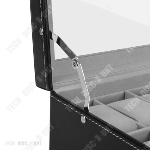 TD® klockbox väska herr dam läder förvaring display box förstklassig elegant utsökt flanell metallglans