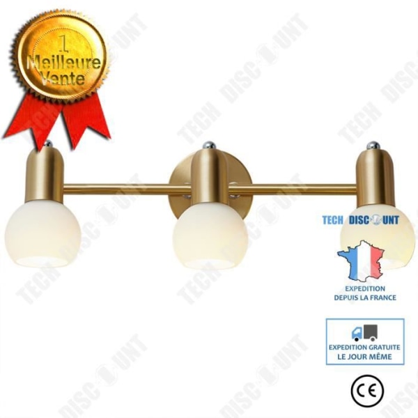 TD® Miroir foran nordisk lys LED i fuld kobber til badeværelse, badeværelsesspejl, skab, makeup-lampe, frisør.