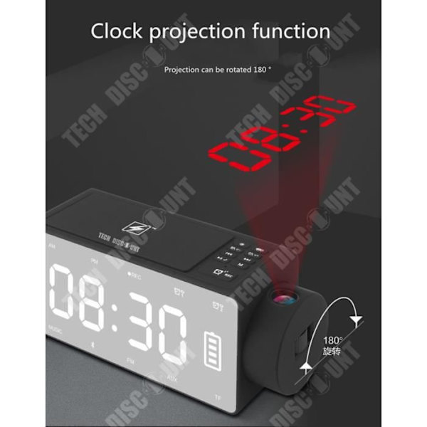 TD® Trådløs højttaler / Telefonoplader / Bluetooth projektionsur DIY smart