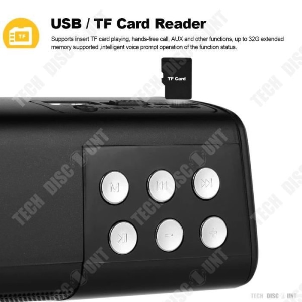 Bluetooth-højttaler TD® 1200mah Understøtter TF-kortafspilning 3D-surroundlyd