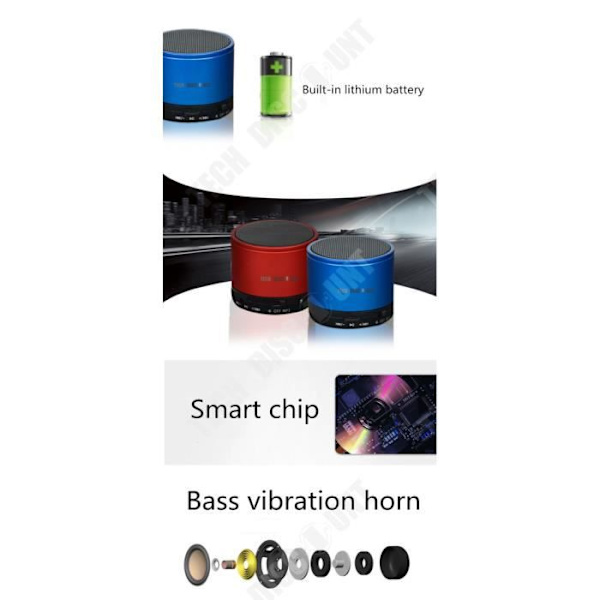 TD® Bluetooth-kaiutin vedenkestävä kannettava langaton auto pieni mikrofoni MP3-soitin musta valkoinen