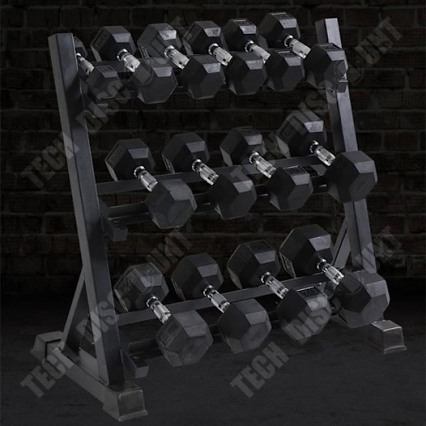 TD® Hex Hantel Män och Dam Gym Hushållshall 2,5 kg Armmuskelplätering Hantelutrustning -svart
