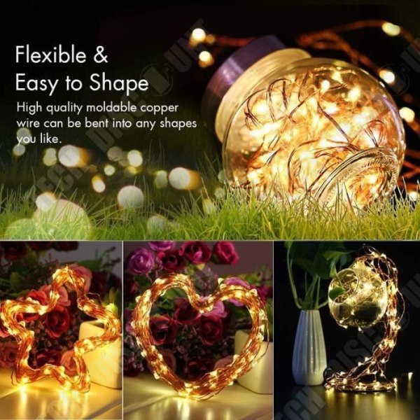 TD® Solar LED Koppartråd Ljus Utomhus Vattentät Juldag Dekoration Trädgård LED String Lights