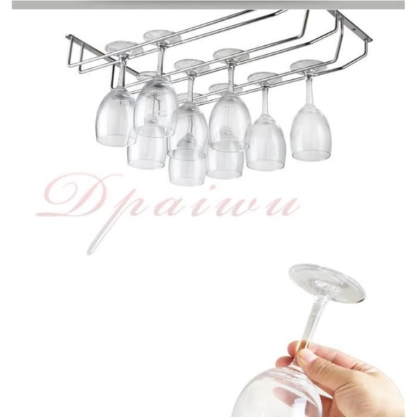 Toppmonterad vinglashållare i rostfritt stål i tre nivåer hängande glashållare vin champagneglas