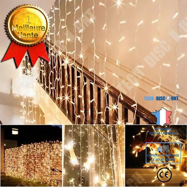 TD® Gardin lys LED lys himmel fyldt med stjerner 3 * 3 meter dekorative lys bryllup jul jule lys kæde