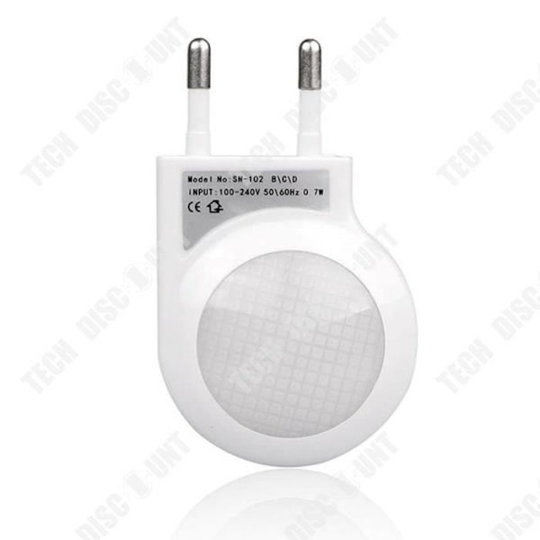 TD® 0.7W Mini Natte LED med Lysføler, Automatisk Sensor, Til Børneværelser, Hvid, 2 Stk.