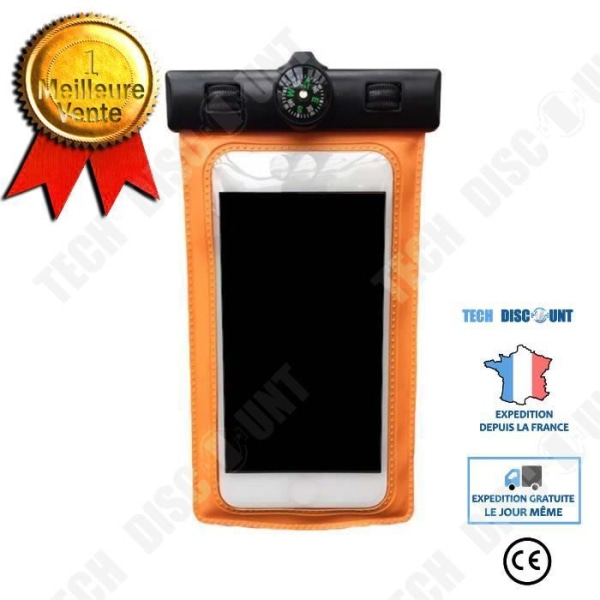 TD® Dykning torr väska smartphone nyckelkort håller torrt vatten idealisk pool spa lanyard vattentät modell orange mönster färg
