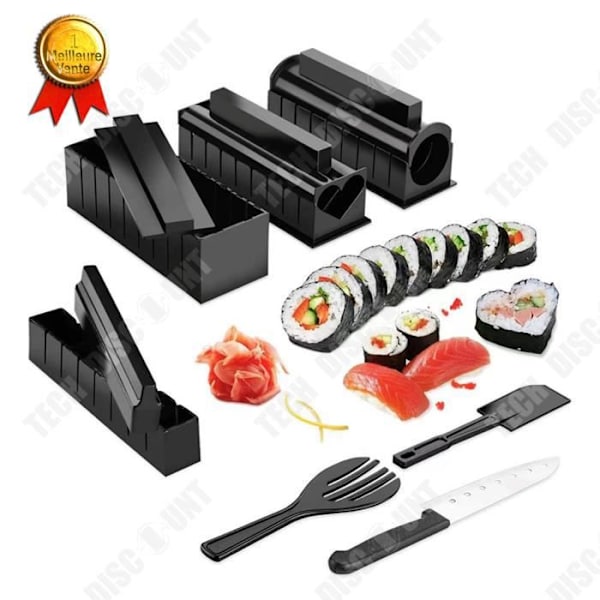 TD® Multifunktionelt sushi værktøj DIY hjem kreativ køkken sushi manuel ris rulle combo 11-pack