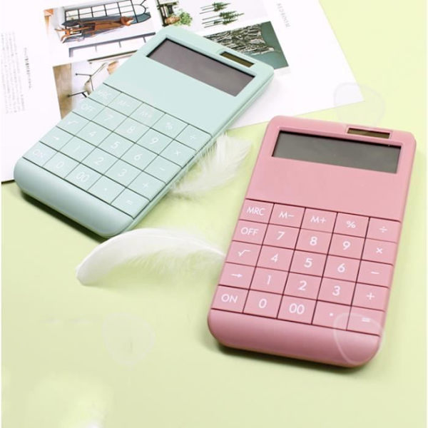 Lommeregner - CONFO - Bærbar - Solenergi - LCD-skærm - Pink
