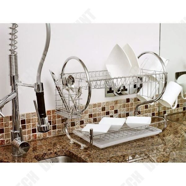 Bestickställ - TD® - Krom - Rostfritt stål - 40 x 26 x 37 cm - Kökstillbehör Krom