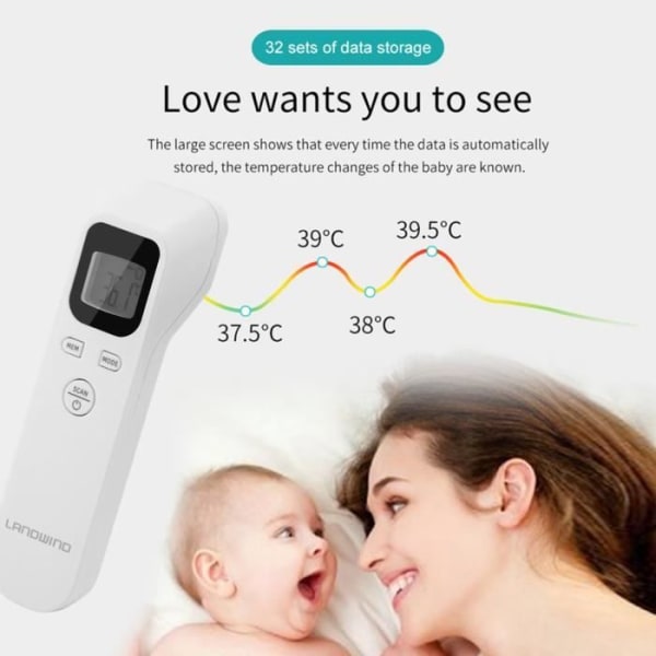 Beröringsfri panntermometer Baby Infraröd LCD Digital Instant ℉ Display Temperaturpistol för barn, vuxna