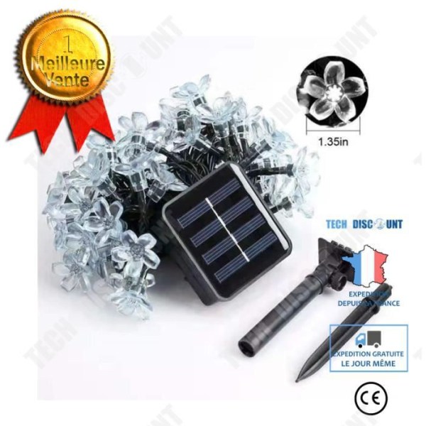 TD® LED string light Vattentät solcellslampa fairy light utomhusbelysning 7M 100 LED - Modell: Lila 7m 50 LED