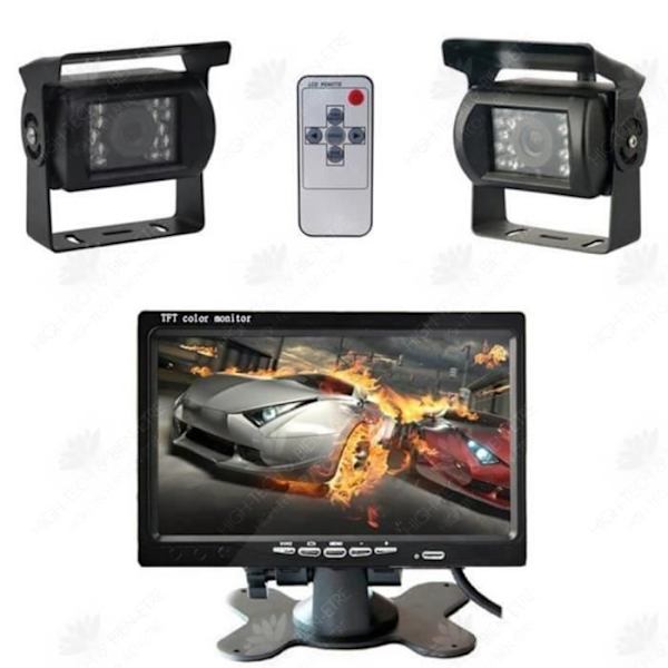 HTBE® Auto LCD-näyttö 7 tuumaa, yönäkö, korkealaatuinen kaksisuuntainen 9-36V laaja jännite kirkas väri
