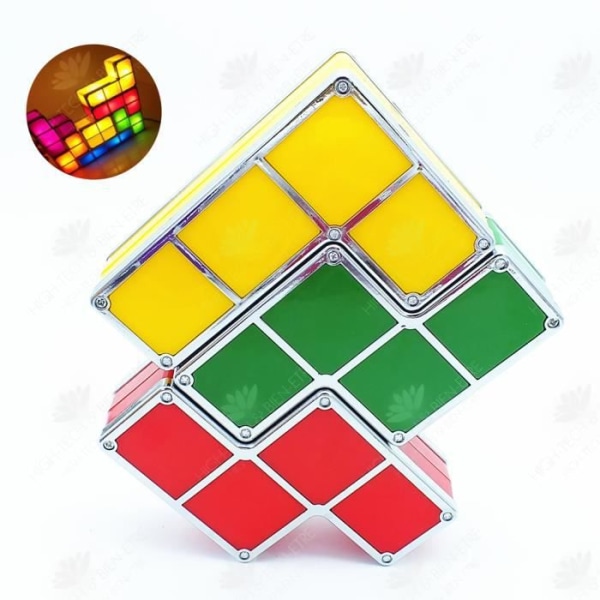 HTBE® LED lamper, der udsender flerfarvet lys, Tetris DIY intellektuel udviklingslegetøj natlampe vinduesatmosfære lum