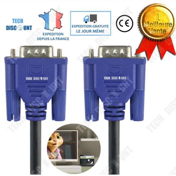 TD®-kablar vga till vga 1,5 m honljud apple display port mac pc laptop tv projektor box adapter