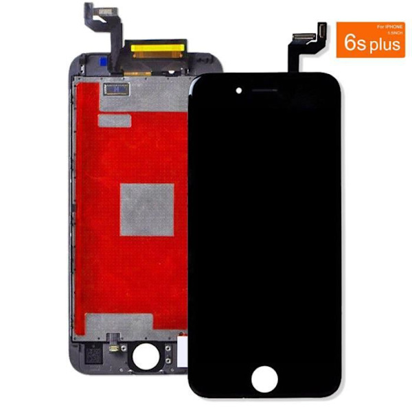 TD® FULDÆK TACTILE GLAS + LCD RETINA HELE SAMLET TIL IPHONE 6S PLUS SORT + VÆRKTØJER + AFHENTNING INDEN FOR 24 TIMER