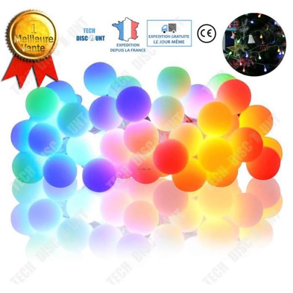 TD® flerfärgad ljus krans led bollar inomhus utomhus vattentät födelsedagslampa barnrum lykta dekoration