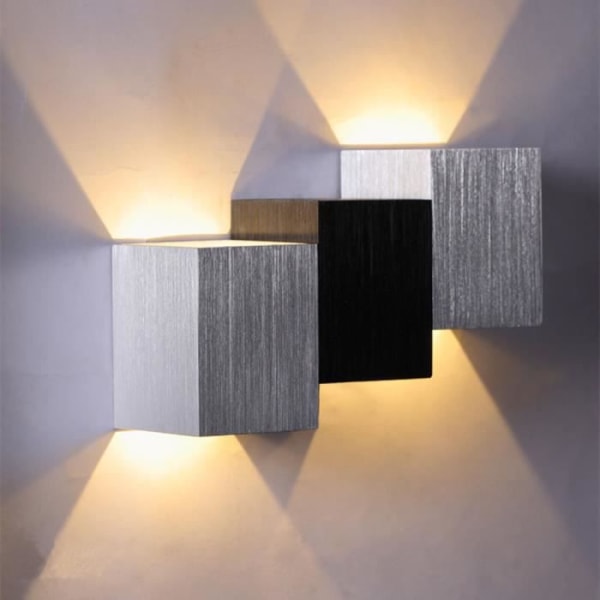 2W AC fyrkantig form aluminium LED-vägglampa för inomhus vardagsrum sovrum kök dekoration inomhus belysning