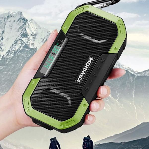 TD® trådløs højttaler radio bærbar bluetooth nødforsyning til udendørs brug med håndsving eller solenergi generation